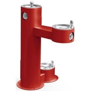 Elkay Lk4420db 40-5/16" Floor Mounted Ada Outdoor Rated Bi-Level Drinking Fountain - Red