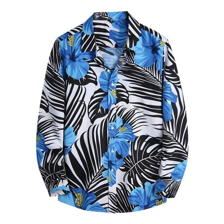 

Pianpianzi Big House Mens Long Sleeve Light Weight Stretchy Scrub Top Men Autumn Winter Single Breasted Casual Lapel Full Print Beach Long Sleeve Vacation Outdoor Holiday Shirt