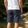 thumbnail image 5 of Men's Cotton Linen Casual Shorts Straight Leg 5-Inch Inseam Summer Beach Shorts with Pockets, 5 of 5