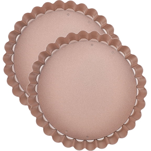 BESTYASH Set of 2 Non-Stick Round Quiche Pans with Removable Bottoms, High Carbon Steel Bakeware for Kitchen Use