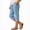 Blue, variant on Girls Cotton Linen Capris, Lightweight Slit Hem with Pockets Summer Casual Pants Blue 3