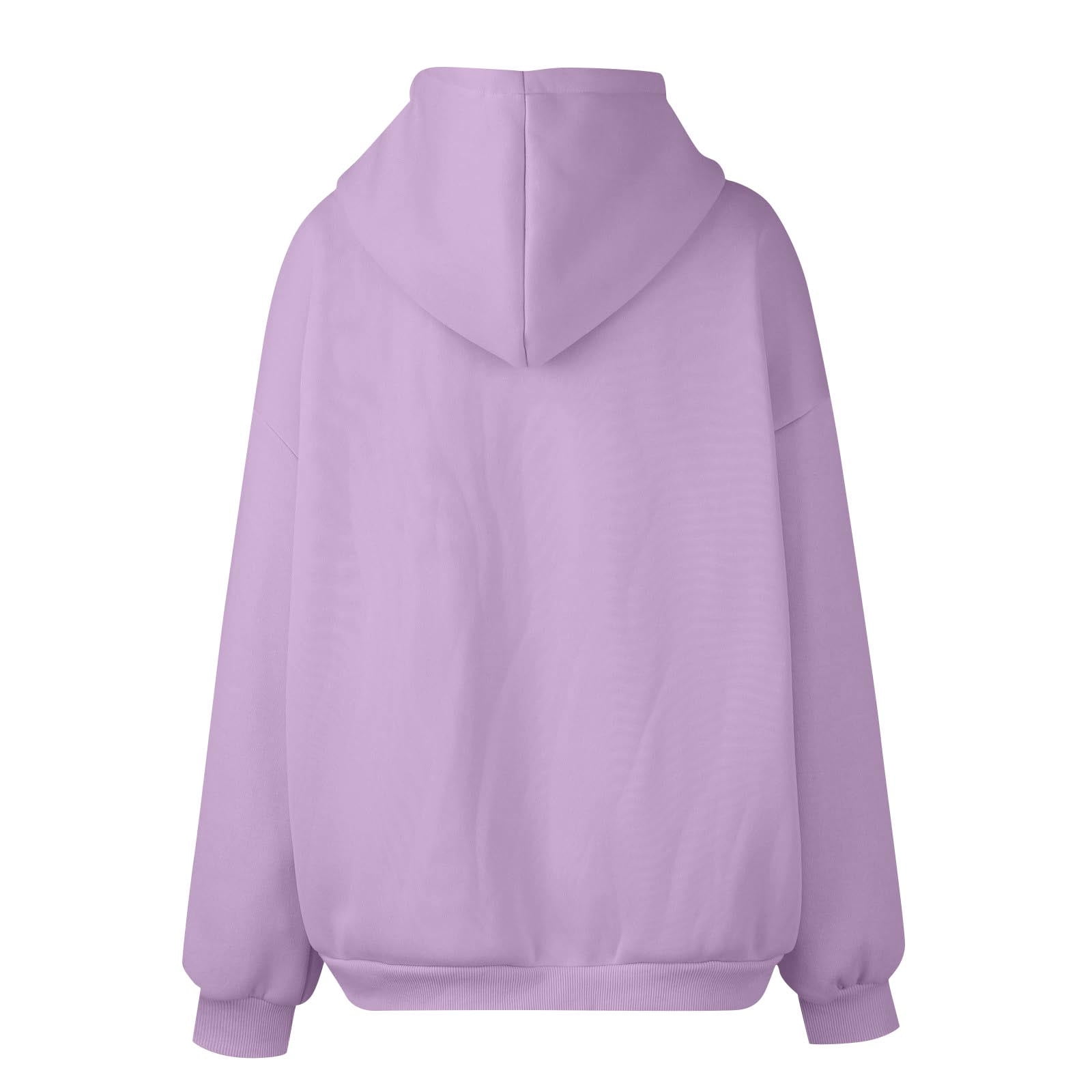 XDDLITP Zip Up Jacket for Women Drawstring Casual Full Zip