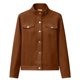 thumbnail image 4 of AUNVITO Women's Suede Leather Jacket Notched Lapel Short Waistcoat Casual Chic Style, 4 of 9