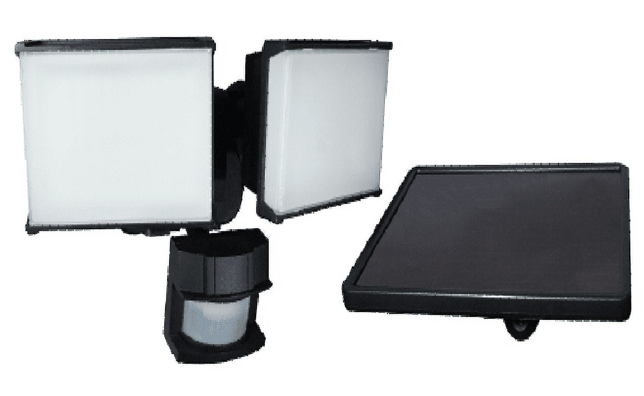 Hyper Tough 2-Head Adjustable LED Solar Motion Sensor Outdoor Security Light, Black, 1500 Lumens
