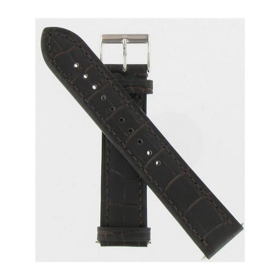 Swiss Army, Alliance, Dark Brown, Leather, 20mm, Regular Length, Silver Tone Buckle, Fits Watch Model 241323 003816