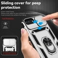 thumbnail image 4 of for iPhone 8 Plus / iPhone 7 Plus / iPhone 6 Plus Case with Camera Lens Cover HD Screen Protector, 15 ft Military Grade Drop Protection Magnetic Ring Holder Kickstand Protective Phone Case (Silver), 4 of 9