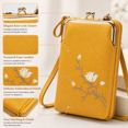 thumbnail image 4 of Women’s Mini Vertical Crossbody Phone Bag - Clip Closure Sling Body Wallet, Small Niche Purses for Carrying Mobile Phones, Durable Bag for Daily Use & Travel, Stylish Accessory, 7*4*2in, Yellow, 4 of 7