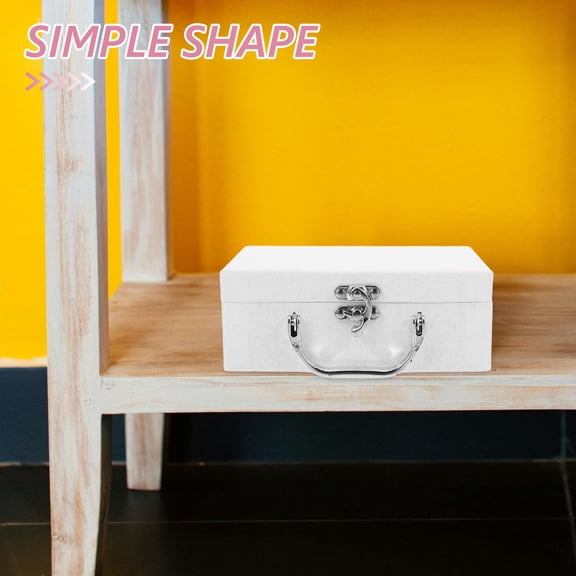 WHAMVOX Small Handheld Suitcase Thickened Paper Storage Box Stationery Storage Box Present Packing Box with Handle Solid Color Paper Suitcase