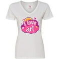 thumbnail image 3 of Inktastic Artist I Love Art Women's V-Neck T-Shirt, 3 of 5