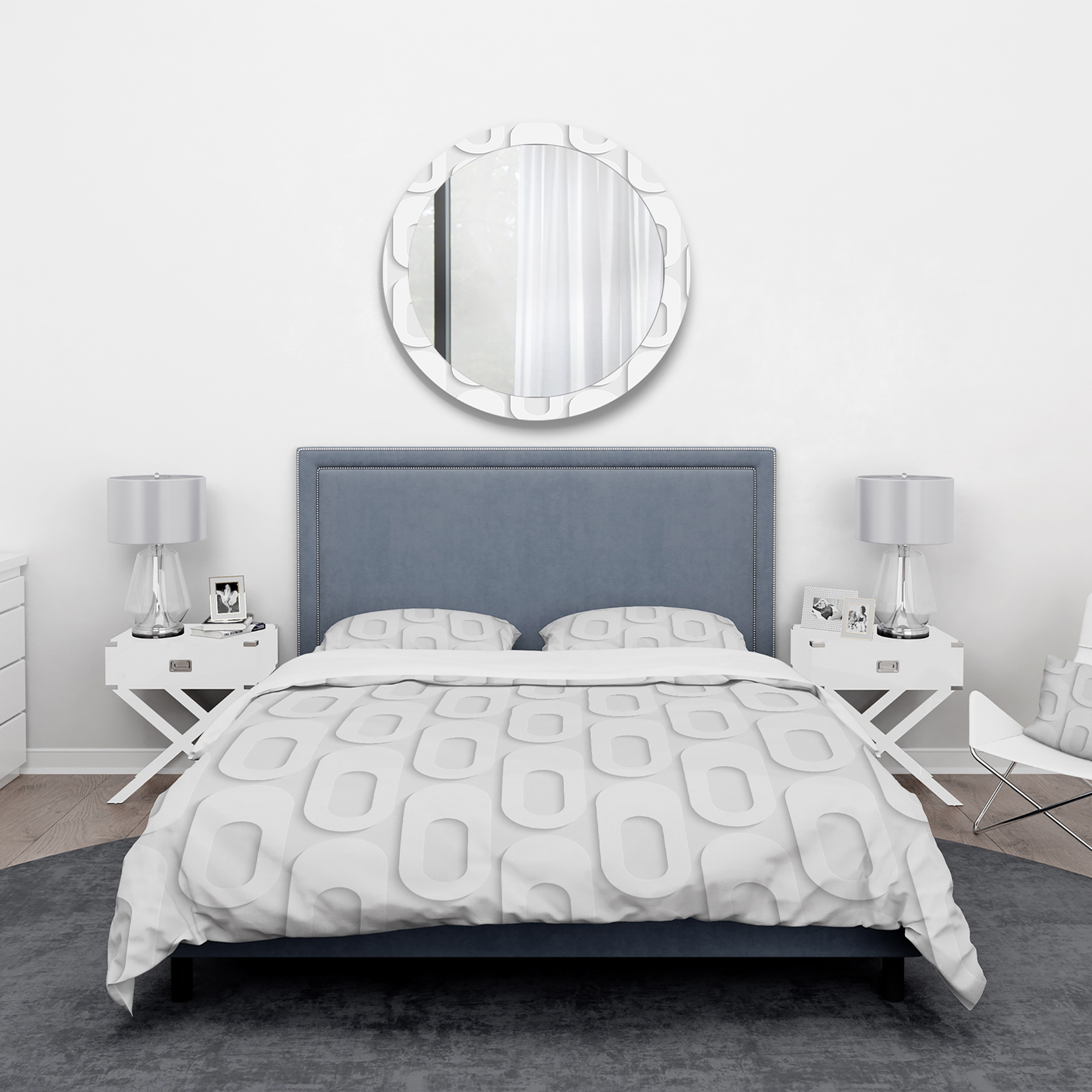 Designart 'Curved Shape Pattern' Scandinavian Duvet Cover Set
