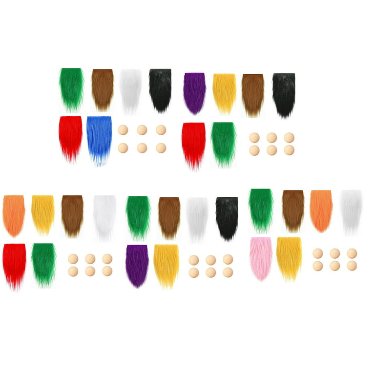BUJIATANG Home Decoration Gnome Beard with Wood Balls for Crafting  24Pcs/Set Pre-Cut DIY Decor Solid Color Faux Fur Beards for Christmas Gnome  Dolls