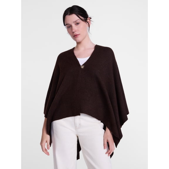 Scenario Women's Button Front Ruana, Mid-weight, Sizes S-XL