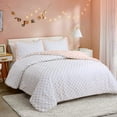 thumbnail image 2 of Cozy Line Home Fashions Peach Heart Polka Dot Reversible Comforter Bedding Set (Twin - 2 Piece, Sweet Peach), 2 of 4