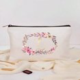 thumbnail image 1 of Lindbes Letter A-Z Flower Print Makeup Bag  Gift For Girls  Cute Retro Simple Fashion Letter Pattern Printed Bag Storage Bag Cosmetic Pouch For Small Items Storage Storage Bag  Makeup Sto, 1 of 7