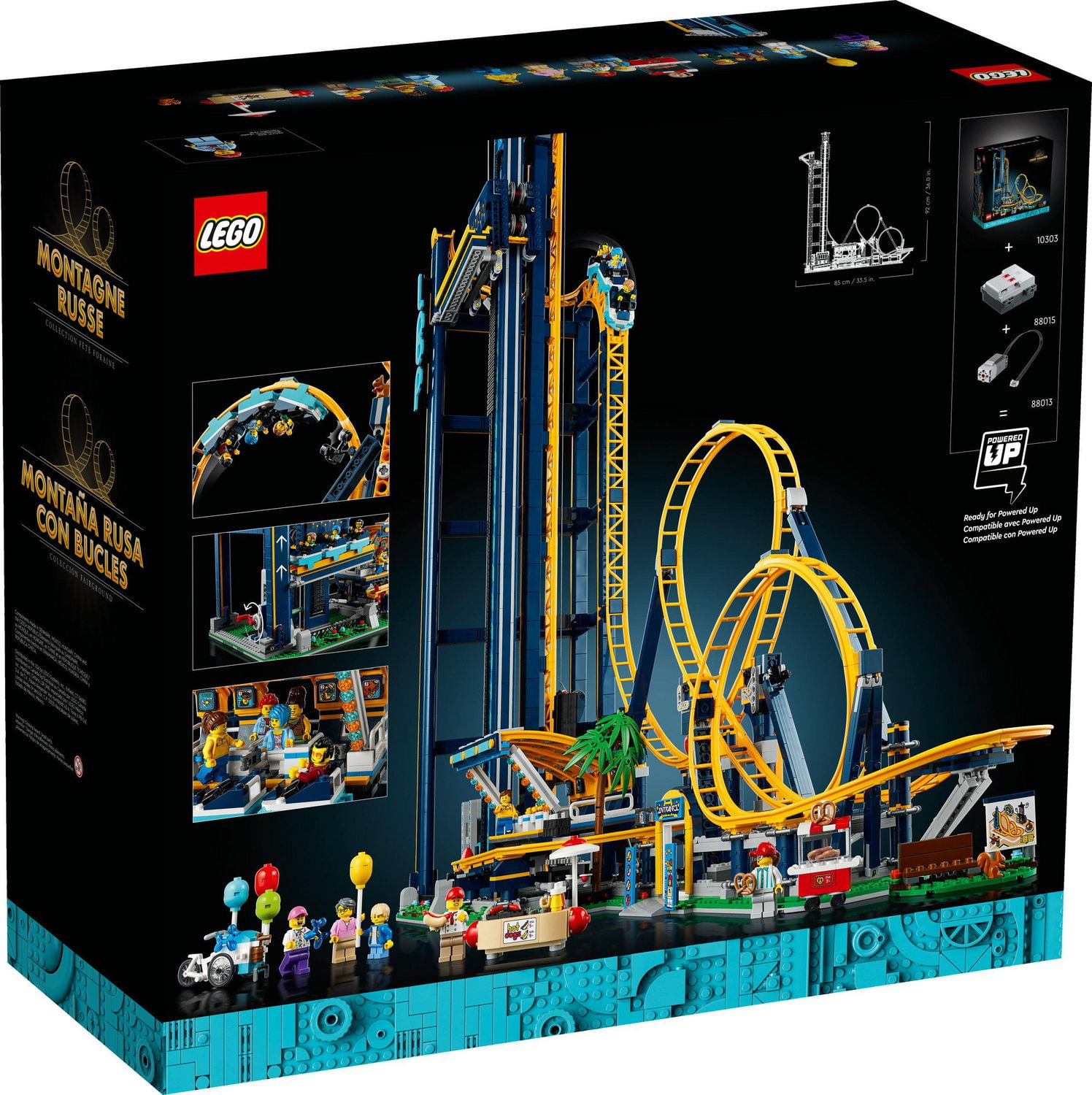 LEGO Icons Loop Coaster Set 10303, Model Building Kit for Adults, Amusement Park Funfair Track with Passenger Train, Great Gift Idea
