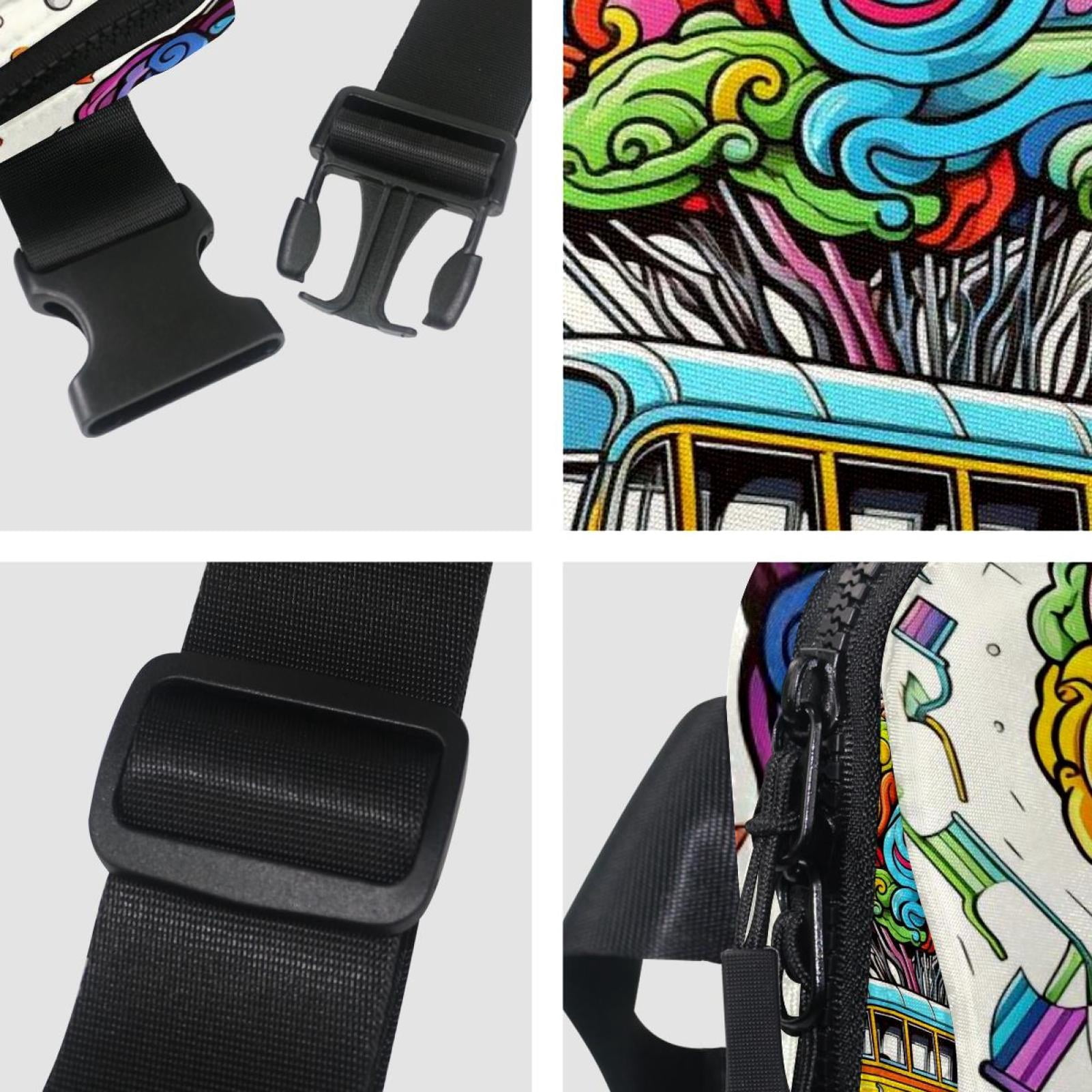 Graffiti Running Belt Waist Bag Fanny Packs, Lightweight Adjustable with Extension Strap, Unisex