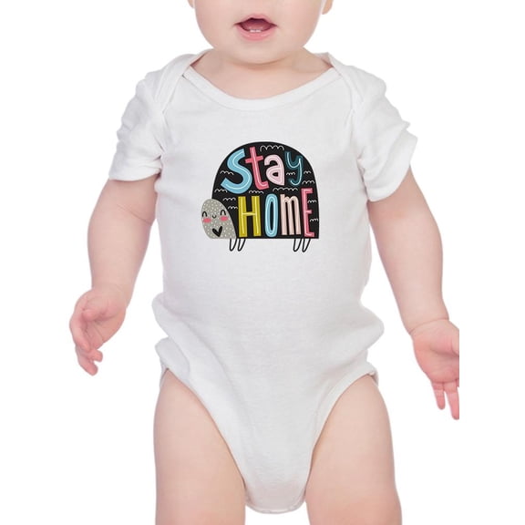 Hand Drawn Stay Home Turtle Bodysuit Infant -Image by Shutterstock,  12 Months