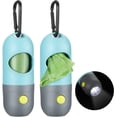 thumbnail image 1 of Dispensador de bolsas de basura para caca de perro de 2 piezas con linterna LED y 2 rollos de bolsas de basura para caca de perro bolsas de basura para perros a prueba de fugas Adepaton WRQX-517, 1 of 7