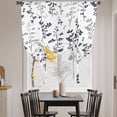 thumbnail image 3 of Grey Black Botanical Balloon Curtains for Windows, Bedroom Curtains 54 Inch Length, Watercolor Spring Floral Summer Leaf Tie Up Curtains Panels Thermal Insulated Bathroom Curtains Window 42"x54", 3 of 8