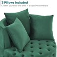 thumbnail image 4 of EHANCIS Swivel Barrel Chair Round Velvet Accent Lounge, 3 Pillows Included, Comfy Circle Club Armchair, Modern Sofa Chair for Living Room Bedroom, Green, 4 of 7