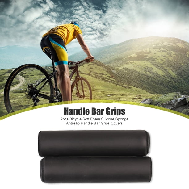 Manillar 2 uds bicicleta suave espuma silicona esponja antideslizante manillar empuñaduras (negro)