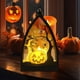 thumbnail image 5 of Linterna Led Triangular de Halloween con Vela Electrónica, Ataúd de Calabaza y Esqueleto., 5 of 5