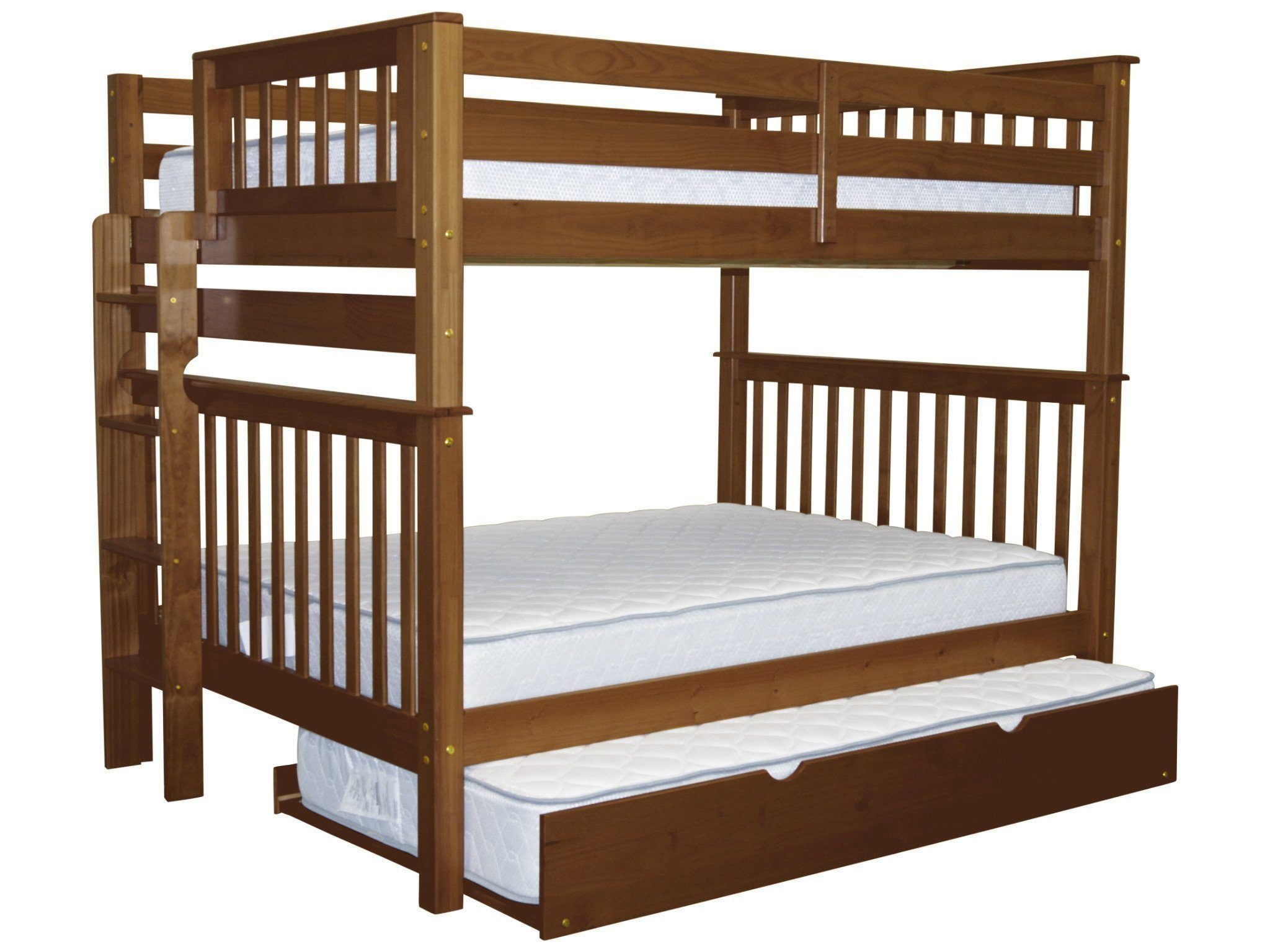 Bedz King Bunk Beds Full over Full Mission Style with End Ladder and a