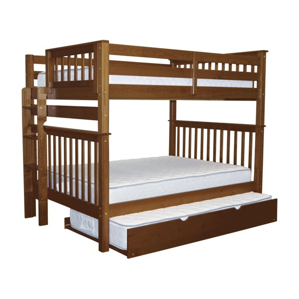 Bedz King Bunk Beds Full over Full Mission Style with End Ladder and a
