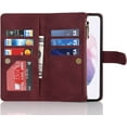 thumbnail image 5 of Samsung Galaxy A52 5G Wallet Case,[9 Card Slots] Removable Adjustable Crossbody Necklace Lanyard Shoulder Strap Zipper Magnetic Leather Case for Samsung Galaxy A52 5G,6.5 inch Burgundy, 5 of 16