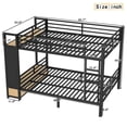 thumbnail image 2 of QZYeYun Queen over Queen Metal Bunk Bed with Storage Shelves Drawers Pegboard Black, 2 of 8