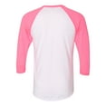 thumbnail image 2 of 5050 Raglan T-Shirt à Manches Trois-Quarts, S, Rose Bruyère Blanche, 2 of 2