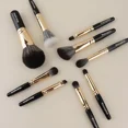 thumbnail image 4 of Juego de 9 brochas de maquillaje portátiles para viajes, mini brochas de maquillaje prácticas y refrescantes para principiantes, cerdas de calidad para colorete, polvos y bronceadores, 4 of 4
