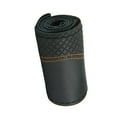 thumbnail image 4 of Funda genérica para volante, protector de volante de coche de cuero negro. linea naranja, 4 of 8