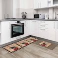 thumbnail image 3 of Kitchen Runner Rug and Mats Set of 2, Vintage Coffee Cup Beans Texts Non Slip Rugs Standing Floor Doormats for Bathroom Living Room Entryway Indoor Decor Black Check Border, 3 of 6