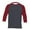 Red, variant on Mens Shirts 3/4 Sleeve Crew Neck Shirts Loose Fit Black T-Shirts Mens Fashion Clothing