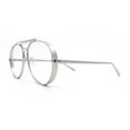 thumbnail image 6 of Iconic Tear Drop Thick Dimensional Metal Rim Racer Fashion Eyeglasses Silver, 6 of 7