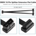 thumbnail image 5 of 1.6ft OBD-II 16 Pin Splitter Extension Flat Cable OBD2 Male to Dual Female Adapter Cable Splitter OBDII Y Cable for GPS Tracker Diagnostic Tool & Code, 5 of 5