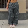 thumbnail image 4 of Pantalones De Chándal De Cintura Baja Con Cordón Para Mujer Pantalones De Chándal De Piernas Anchas Suaves Y Transpirables A La Moda Gris M, 4 of 6