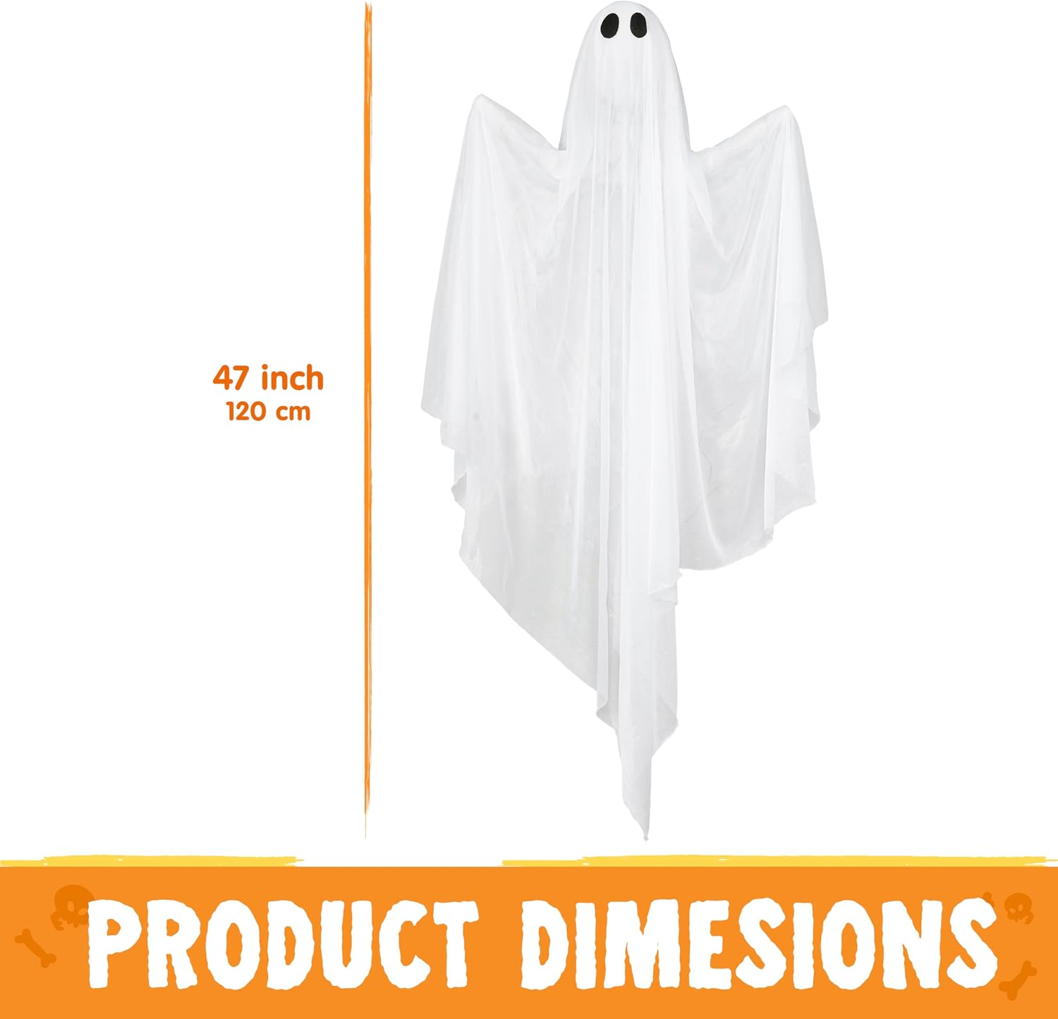 Ayieyill 47" Light-Up Hanging Ghost Halloween Decoration photo 7