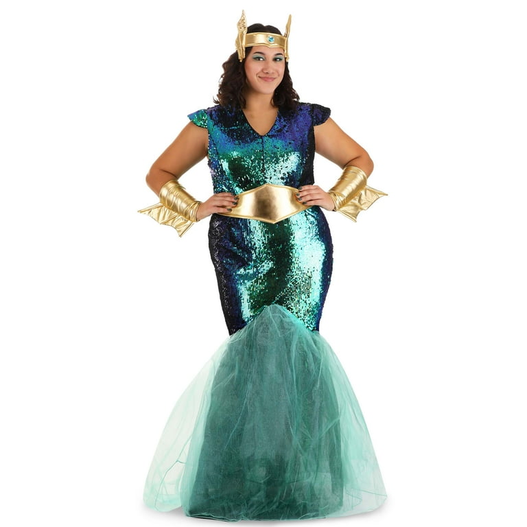 Plus Size Women's The Little Mermaid Ariel Blue Dress Costume