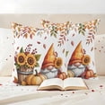 thumbnail image 3 of Thanksgiving Gnomes Outdoor Waterproof Pillow Covers, Fall Sunflower Eucalyptus Leaves Pumpkin Decorative Square Throw Pillowcase Sofa Cushion Sham for Patio/Couch/Chair, 20"x20" 2 Pack, 3 of 8