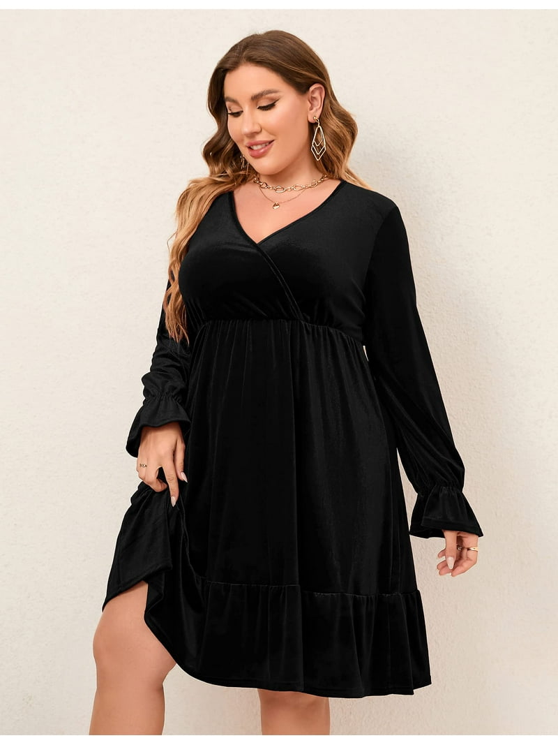 Cocktail Dress Velvet Wrap Dress Plus Size YOURS LONDON Plus Size