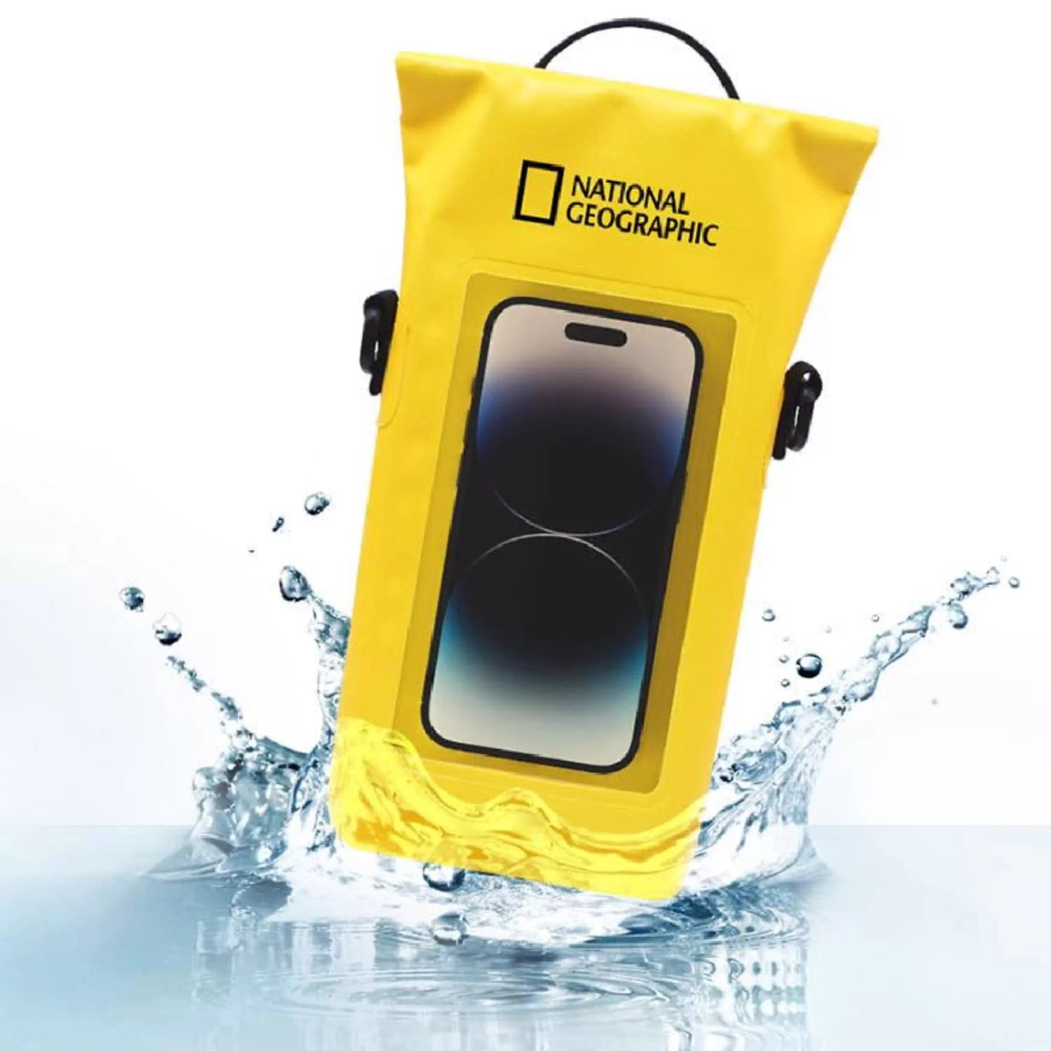 National Geographic Waterproof Phone Pouch, IP68 Dry Bag for Swimming Kayaking Rafting, Large Capacity Floating Case with Touchscreen Compatibility