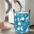 thumbnail image 7 of TEQUAN Waterproof Laundry Hampers, Blue Contracted Floral Pattern Clothes Storage Basket with Handle (M), 7 of 7