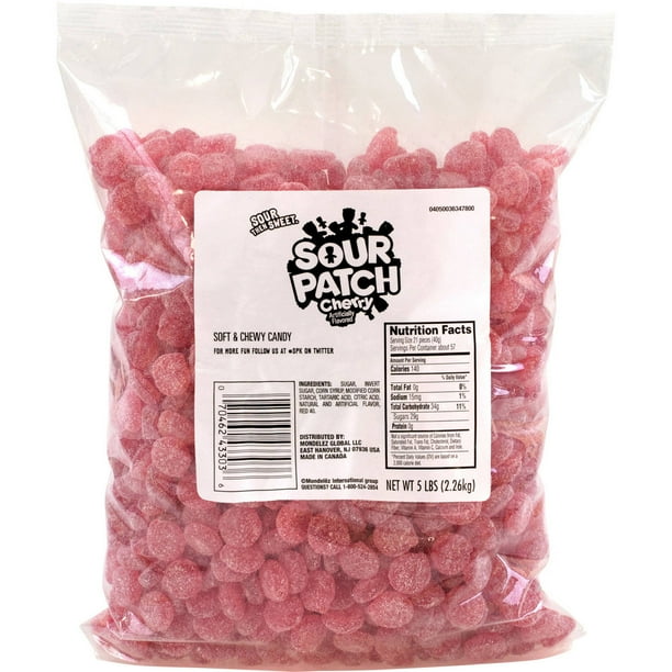 Sour Patch Cherry Soft & Chewy Candy, 5 lbs