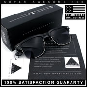 Mens Half rim Rectangular Luxury Hipster Shade Sunglasses Black - Smoke