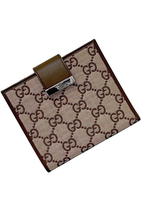 Pre-Owned Gucci bifold wallet ec-24938 in beige and brown GG canvas (product numbers 035 2129...