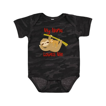 

Inktastic My Nana Loves Me Sloth Gift Baby Boy or Baby Girl Bodysuit