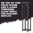 thumbnail image 2 of Kings Brand Furniture Pewter Metal Wine Rack – Freestanding Storage Tower with Glass Top Shelf, Holds 13 Bottles, 2 of 9