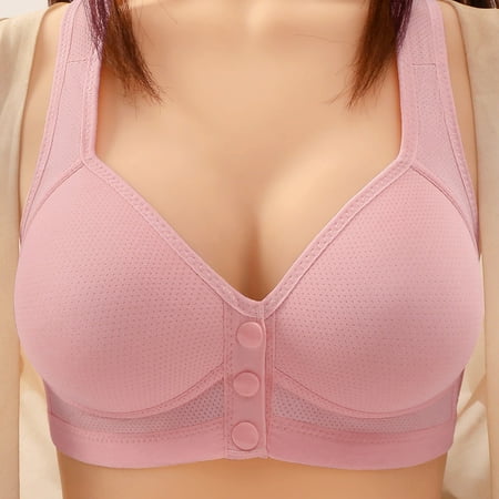 Bras for Women No Underwire Plus Size Women s Sexy Middle Aged and Elderly Comfortable Soft Thin Printed Underwear Large Size Underwear Bra Adjustable Shoulder Straps Savings Up to 30% off Purple